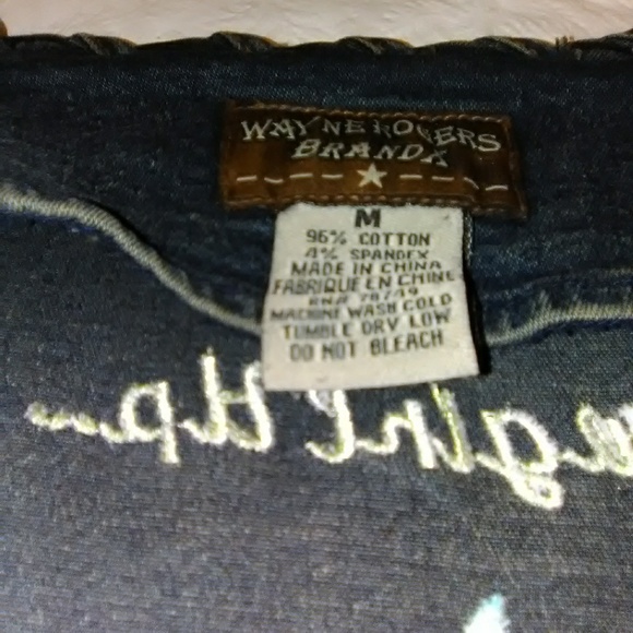 Vintage Wayne Roger's Embroidered Jeans Jacket - Picture 3 of 4